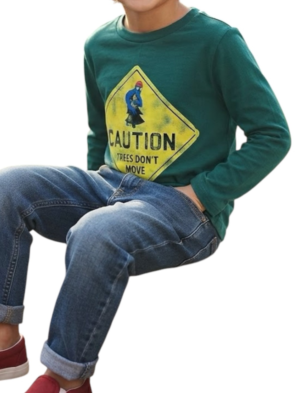 JOE FRESH Yeti Monster Print Long Sleeve Tee Green Boys Size 10-12Y